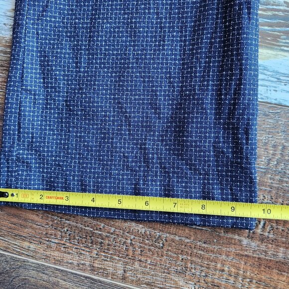 Hugo Boss 100% Wool Straight Wide Leg Dress Pants Zip Check Blue - Picture 11 of 12